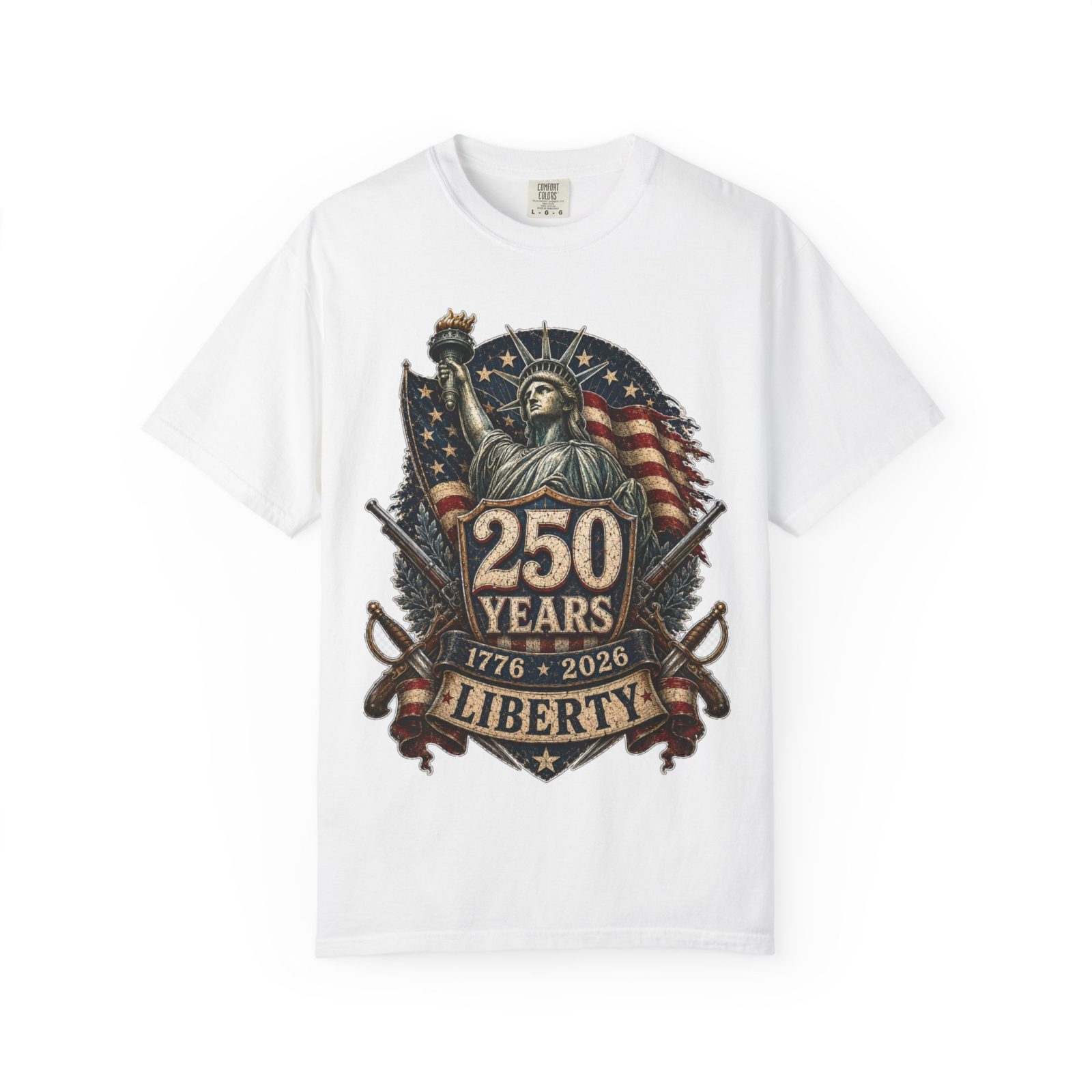 Liberty 250th Anniversary T-Shirt — "250 Years 1776–2026" Patriotic Statue of Liberty Tee - Image 2