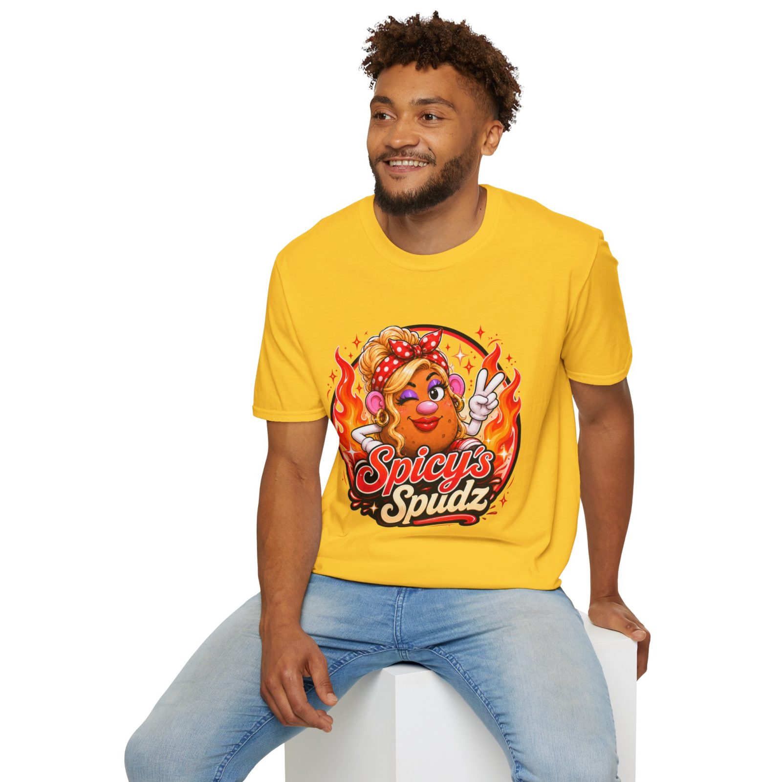 Spicy's Spudz T‑Shirt — Retro Pinup Potato Graphic Tee - Image 5