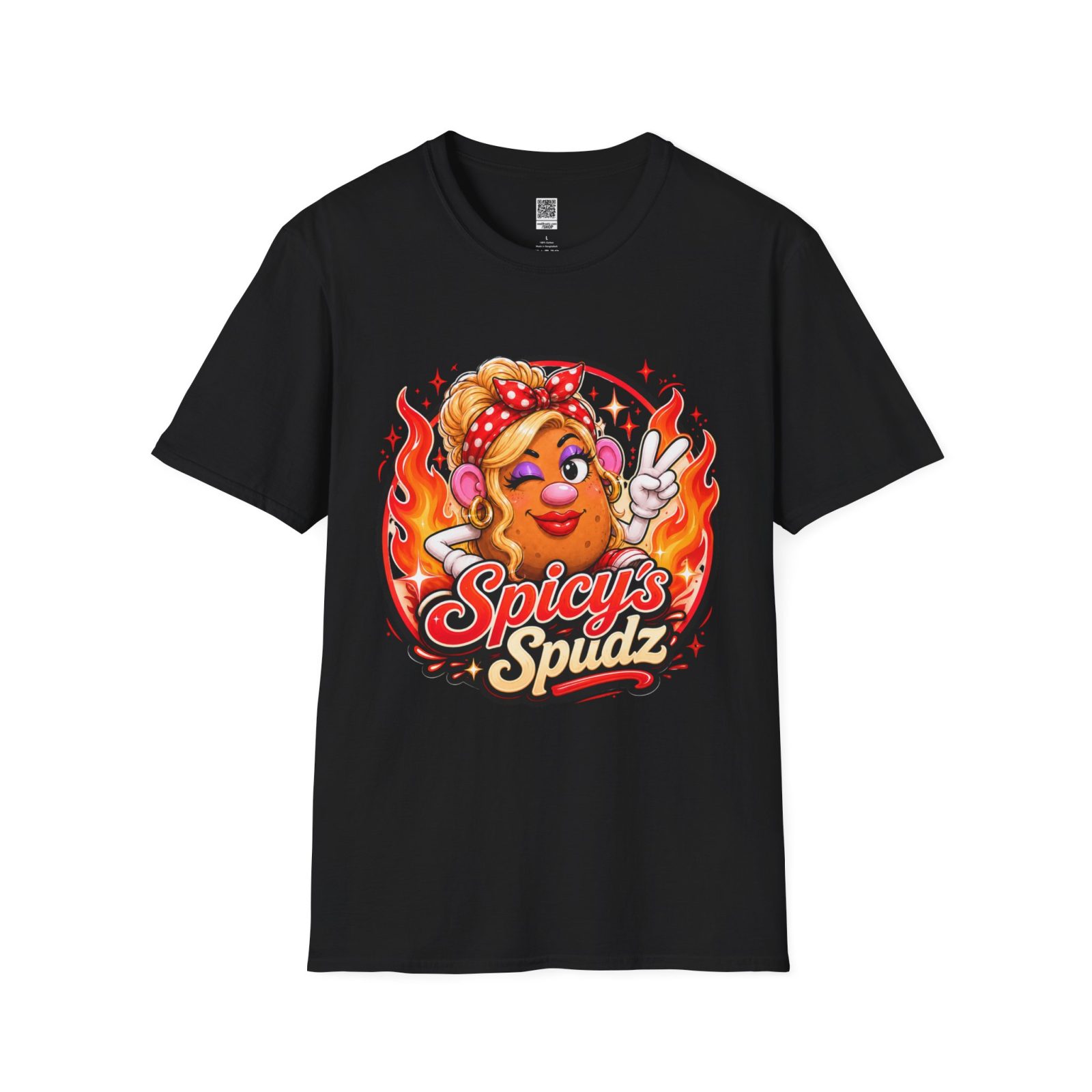 Spicy's Spudz T‑Shirt — Retro Pinup Potato Graphic Tee - Image 2