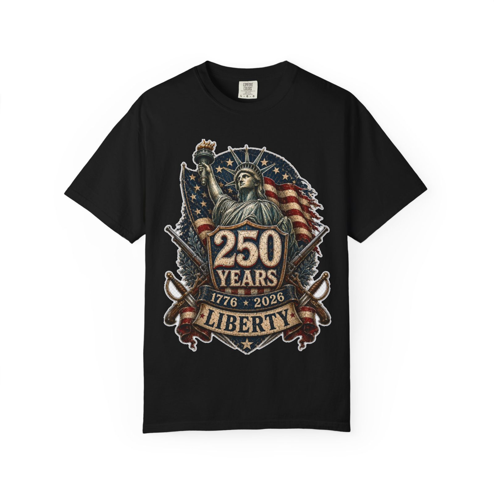 Liberty 250th Anniversary T-Shirt — "250 Years 1776–2026" Patriotic Statue of Liberty Tee - Image 3
